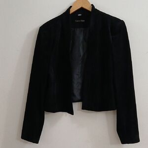 Calvin Klein Women's Elegant Black Velvet Blazer